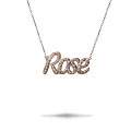 Customized name pendant in 18Kt gold with round diamonds