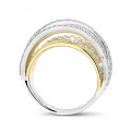 3.50 carat ring in yellow & white gold with round diamonds
