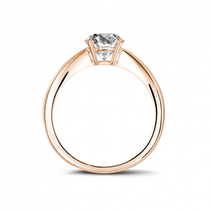1.90 carat solitaire ring in red gold with oval diamond