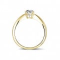 0.58 carat solitaire ring in yellow gold with oval diamond