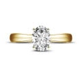 1.20 carat solitaire ring in yellow gold with oval diamond
