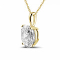 1.90 carat solitaire pendant in yellow gold with oval diamond