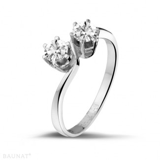 0.50 carat diamond Toi et Moi ring in white gold