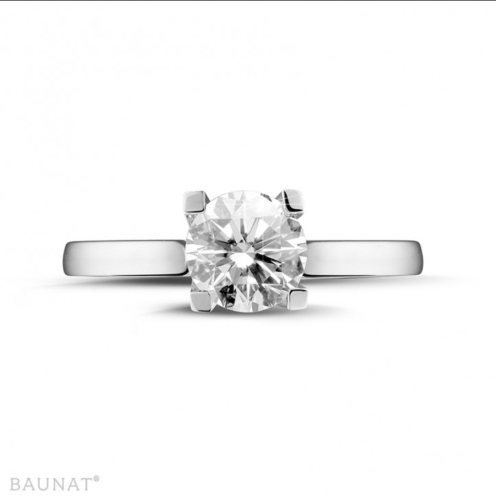 1.50 carat solitaire diamond ring in white gold