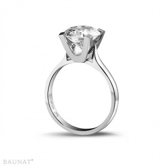 Rings - 3.00 carat solitaire diamond ring in white gold