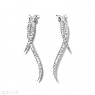 Earrings - 1.90 carat diamond design earrings in white gold