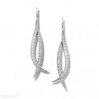 Earrings - 0.76 carat diamond design earrings in white gold