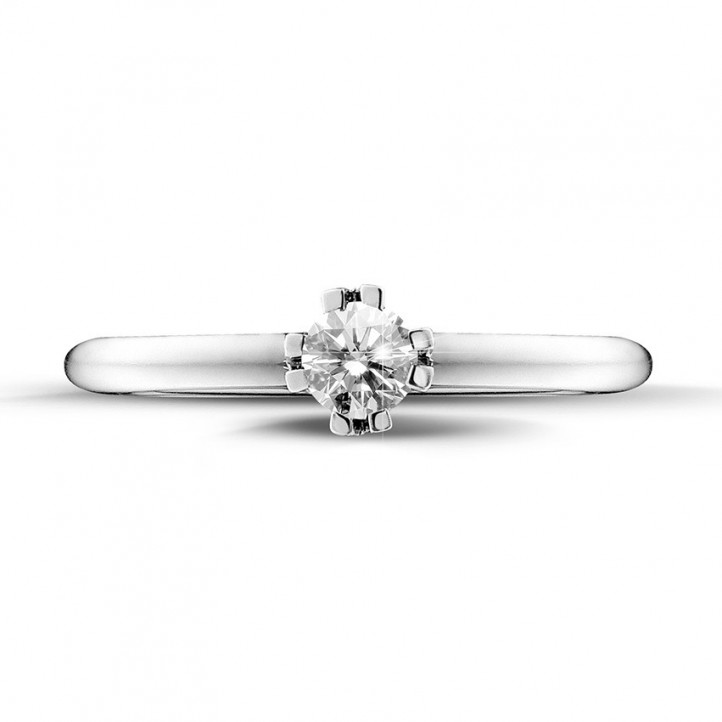 0.25 carat solitaire diamond design ring in platinum with eight prongs