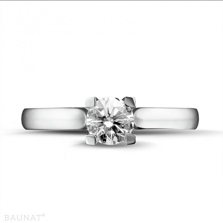 0.50 carat solitaire diamond ring in white gold