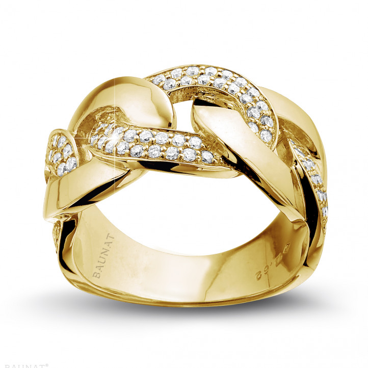 0.60 carat diamond chain ring in yellow gold