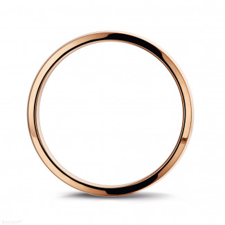 Men's rings - Wedding ring with a slightly domed surface of 3.00 mm in red gold