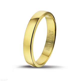 Rings - Wedding ring with a slightly domed surface of 4.00 mm in yellow gold