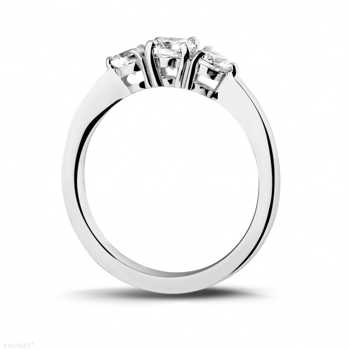 0.67 carat trilogy ring in white gold with round diamonds