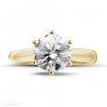 3.00 carat solitaire diamond ring in yellow gold