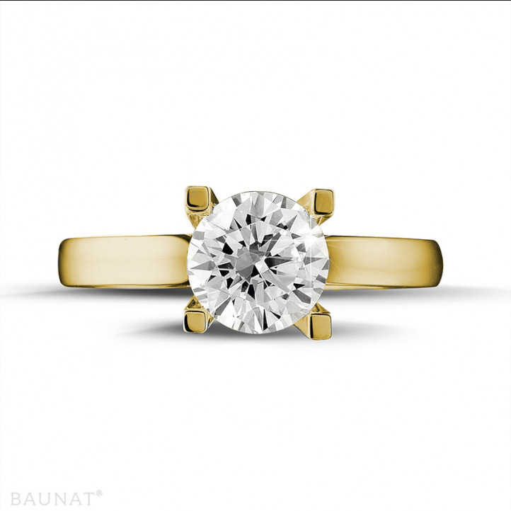 1.25 carat solitaire diamond ring in yellow gold
