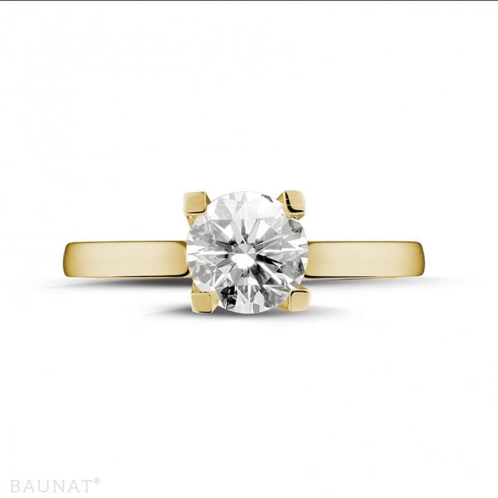 1.50 carat solitaire diamond ring in yellow gold