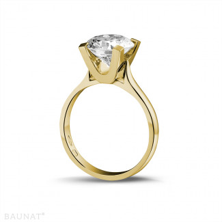 Rings - 3.00 carat solitaire diamond ring in yellow gold