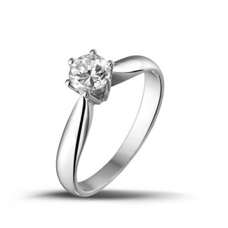 0.50 carat solitaire diamond ring in platinum