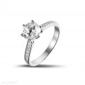 1.50 carat solitaire diamond ring in platinum with side diamonds
