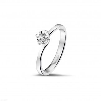 0.50 carat solitaire diamond ring in white gold
