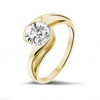 1.25 carat solitaire diamond ring in yellow gold