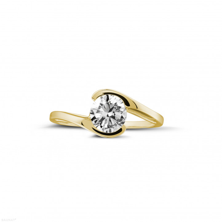 0.70 carat solitaire diamond ring in yellow gold