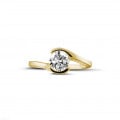 1.00 carat solitaire diamond ring in yellow gold