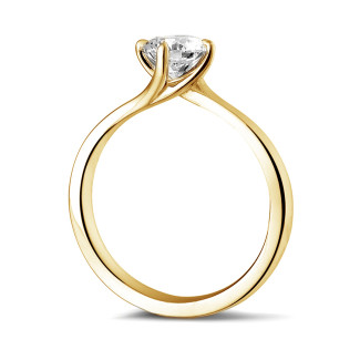 Rings - 1.00 carat solitaire diamond ring in yellow gold