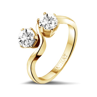 Rings - 1.00 carat diamond Toi et Moi ring in yellow gold
