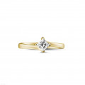 0.50 carat solitaire ring in yellow gold with princess diamond