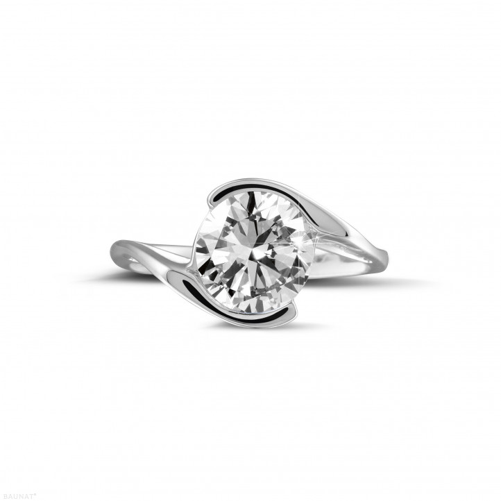 2.00 carat solitaire diamond ring in white gold