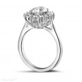 1.85 carat entourage ring in platinum with oval diamond