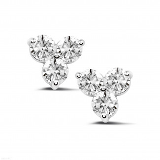2.00 carat diamond trilogy earrings in platinum