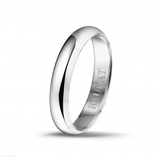 男士求婚戒指 - 白金戒指寬度為4.00毫米