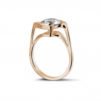 鑽石戒指 - 2.00克拉玫瑰金單鑽戒指