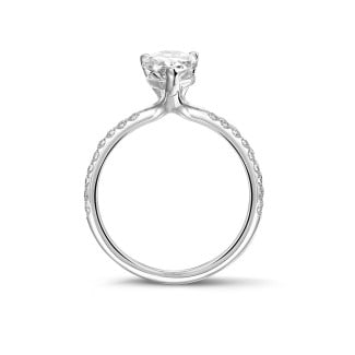 花式切割鑽石珠寶首飾 - 2.00克拉白金梨形單鑽戒指