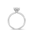 1.50克拉公主方切工白金單鑽戒指 - 戒托群鑲小鑽