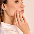 0.70克拉Halo光環公主方切工圍鑲單鑽白金戒指