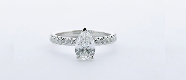 Pear shaped solitaire ring