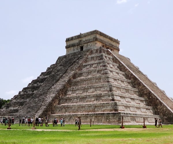 El Castillo, also known as the Temple of Kukulcan in the centre of Chichen Itza, Mexico