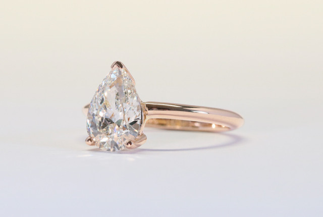Pear cut diamond A pear cut diamond is perfect for an engagement ring.