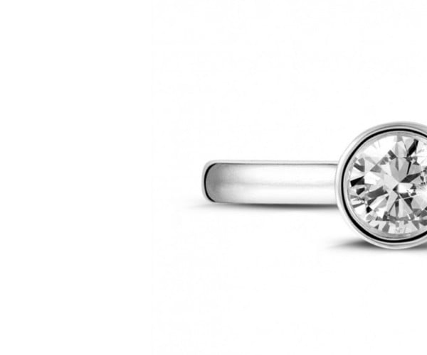 Diamond ring in bezel setting - BAUNAT