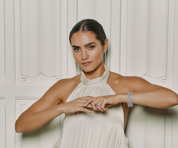 woman wearing diamond jewellery