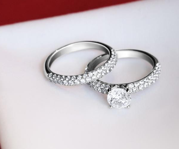 Two diamond wedding rings