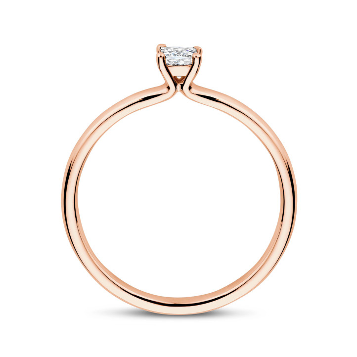 0.15克拉公主方鑽18K玫瑰金戒指