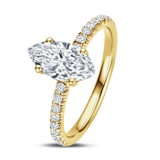 0.70克拉
黃金馬眼形單鑽戒指