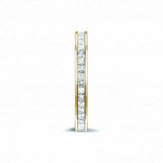 鑽石戒指 - 0.90克拉公主方鑽黃金永恆戒指