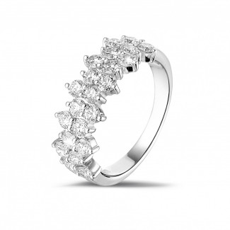 鑽石戒指 - 1.20克拉白金密鑲鑽石戒指
