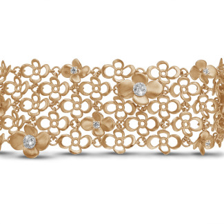 鑽石手鍊 - 設計系列0.80克拉花之戀玫瑰金鑽石手鍊