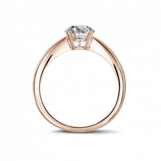 鑽石戒指 - 1.20克拉玫瑰金橢圓形單鑽戒指